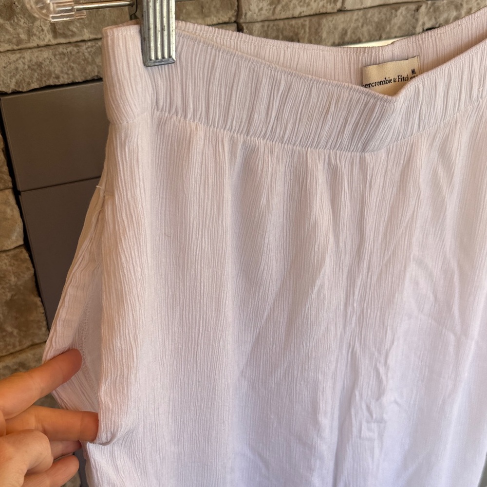 Elastic-Waist Wide Leg Pants - White - Picture 5 of 16